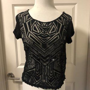 Black Top With Burn Out Detail